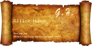 Gilicz Hunor névjegykártya
